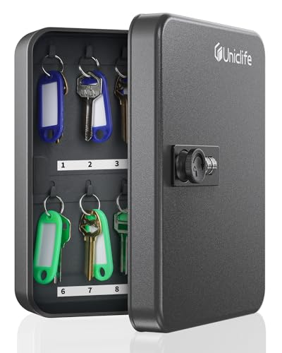 Uniclife Black 20-Key Steel Key Cabinet with Combination Lock & Labels