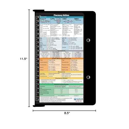 Whitecoat¢ç Clipboard - Pharmacy Edition (Bi-Fold, Black)