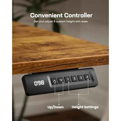 Marsail Standing Desk Adjustable Height Stand up Home Office Desk,? 48x24 Inch Electric Standing Computer Desk, with 4 Memory Presets, Headphone Hook,Cable Organizer, Rustic Brown