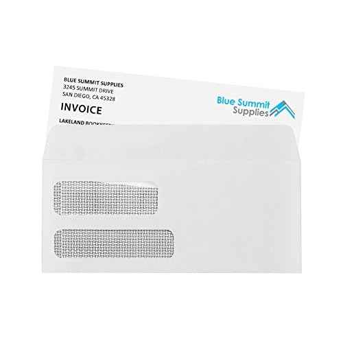 500 No. 9 Flip and Seal Double Window Security Envelopes - Designed for Quickbooks Invoices and Business Statements with Self Seal Flip Press and Seal Flap -Number 9 Size 3 7/8 Inch X 8 7/8 Inch