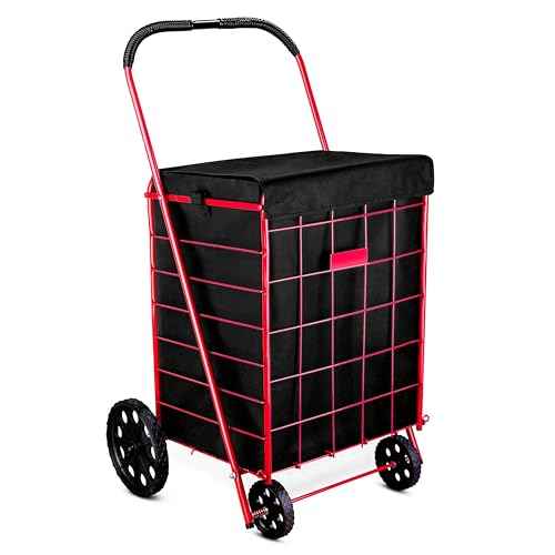 Handy Laundry Shopping Cart Liner, 18" X 15" X 24", Square Bottom, Fits Standard Shopping Cart, Cover and Adjustable Straps for Easy Secure Attachment, Made from Waterproof Material, Black