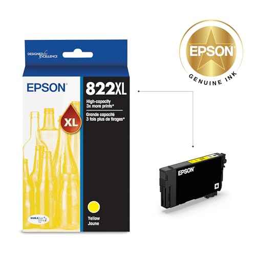 EPSON 822 DURABrite Ultra Ink High Capacity Yellow Cartridge (T822XL420-S) Works with WorkForce Pro WF-3820, WF-3823, WF-4820, WF-4830, WF-4833, WF-4834