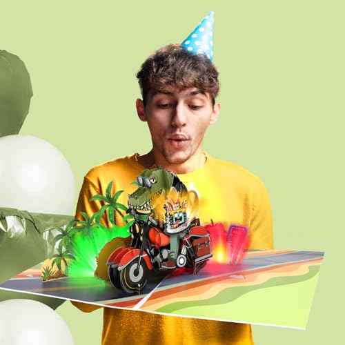 Musical Birthday Cards for Boys, Funny Birthday Cards, Pop Up Birthday Cards, Blowable LED Candle Light Birthday Cards for Boys,Men, Sons, Grandsons