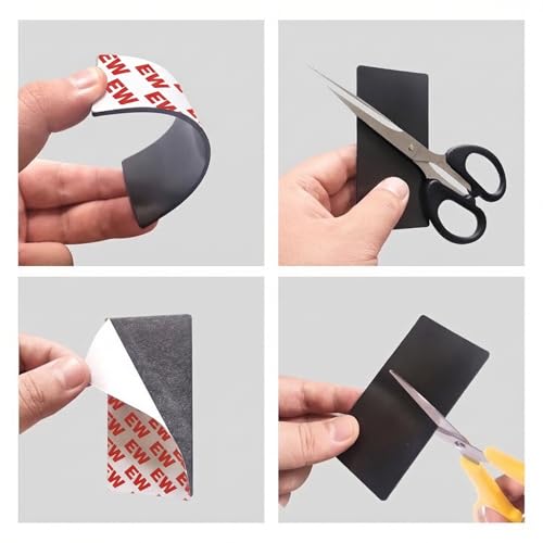 JINGZHAN 1x3 Inch Magnetic Tape 12 Pack with Strong Adhesive Backing - 75x25x2mm