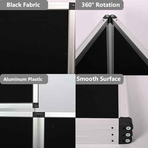 6+1 Panel Trade Show Presentation Board, 82.6" H x 70.8" W Portable Display Panel System, Folding 6 Panels Exhibition Boards Single Sided Tabletop Display 6 Panels,Hook & Loop-Receptive Fabric