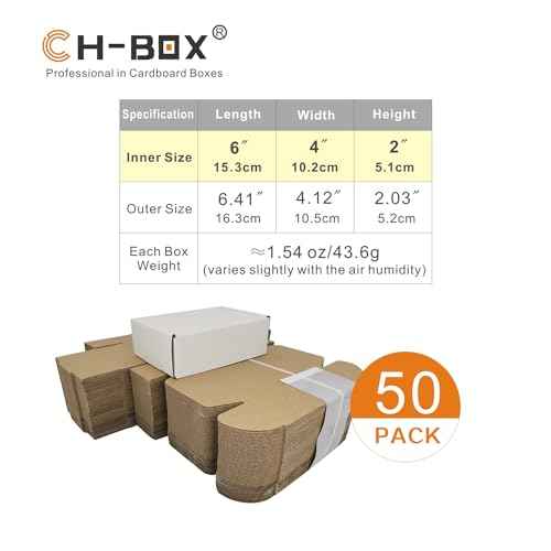 50 Pack 6x4x2'' Small Shipping Boxes, Corrugated Cardboard Mailers for Business, White (CM642)
