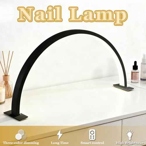 LED Desk Lamp, Desk Lamps for Home Office, Touch Control Desk Light with 3 Lighting Modes & 10 Brightness Level, Office Light Reading Lamp for Nail, Tattoo, Task, Crafting - Black