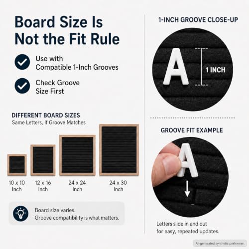 White 1 Inch Letter Board Letters Set - 312 PCS for Felt & Message Boards