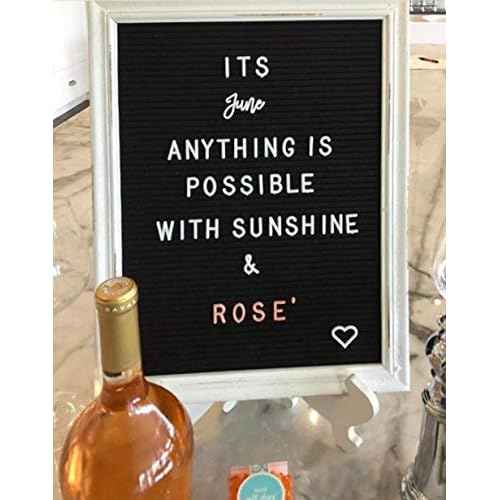 Rustic Felt Letter Board Ultimate Bundle Farmhouse Vintage White Wood Frame and Stand by Felt Creative Home Goods Changeable Message Memo Board 800+ Letter Set (Black, 12x16)
