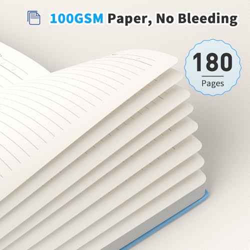 Oucaru Lined Journal Notebook, 8 Pack, 180 Pages, A5 Journals for Writing, 100 GSM Thick Paper, Small Notebooks Daily Journal for Women Men Work, Business, School, Travel Supplies