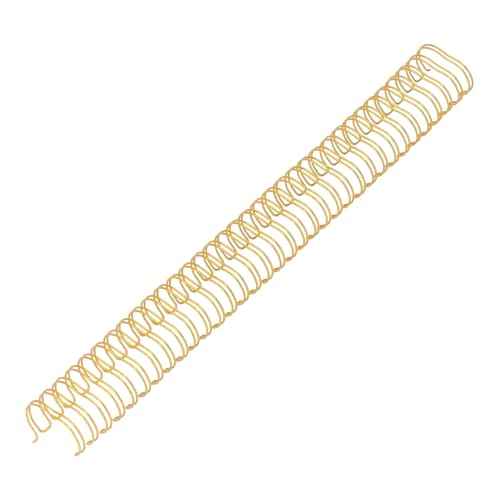 Yunseity Wire Binding Spines, 180 Sheets Capacity Wire Binding Rings 34 Teeth Double Loop 50 Packs Metal for Family (Gold)