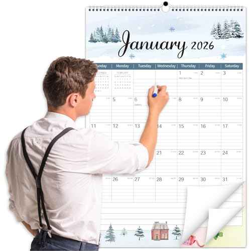GuassLee Extra Large Wall Calendar 2026, 36"x24" Jumbo Wall Hanging Planner 18 Months from Jan. 2026 through Jun. 2027 with Watercolor Design and Thick Paper for Office School Home Teacher Academic