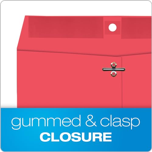 Red 9 x 12 Clasp Envelopes with Gummed Closure, Pack of 10