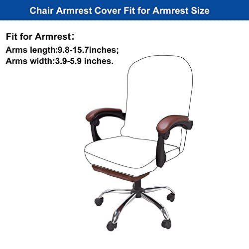 NeColorLife Black Armrest Covers 2-Pack for Office Chairs (Checked Jacquard, Standard Size)