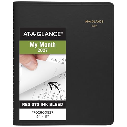 AT-A-GLANCE 2027 Monthly Planner Black 15-Month Jan-Mar 9x11 Inches