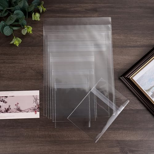 Quotidian Clear Plastic Bags 5.5 x 7.5 Inch, 100 Count - Heavy-Duty, Self-Seal, Archival-Grade for Photos & Art
