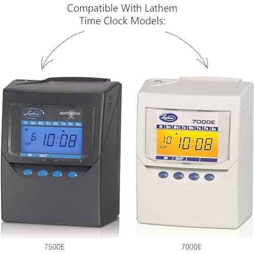 1000 Lathem 7000E 7500E Time Clock Cards, E7 Compatible