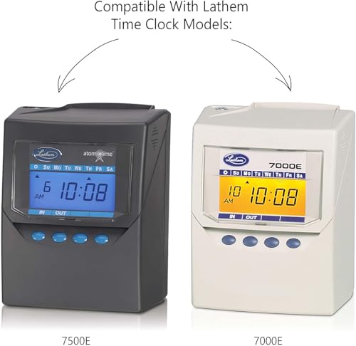 1000 Compatible Lathem 7000E & 7500E Time Cards, Barcoded, Double-Sided, 3.375 x 7.3125 Inches
