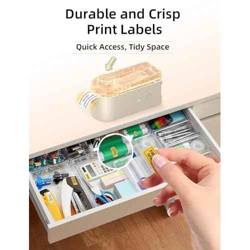 Makeid Label Maker Bundle Includes 3 Label Tapes, Compatible with 9~16mm Waterproof Tape, Portable Rechargeable Label Printer Multiple Templates Available Labeler for Office Home Kitchen Organization
