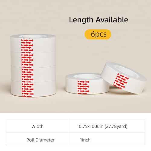 STICK UP Invisible Matte Tape Refill 6 Rolls, Clear Magic Adhesive Tape Bulk Hand Tearable for School Office Supplies Packing Repairing Scrapbook, Compatible with Tape Dispenser, 0.75in x 1000in