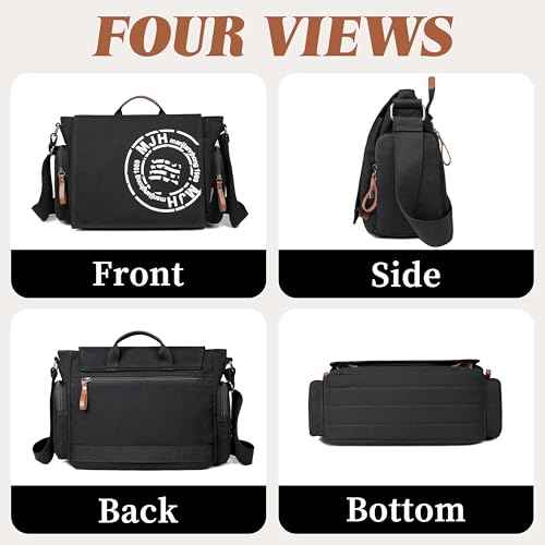FSD.WG Satchel Messenger Bag for Men Canvas,Travel Shoulder bag 13.5" Laptop Bags