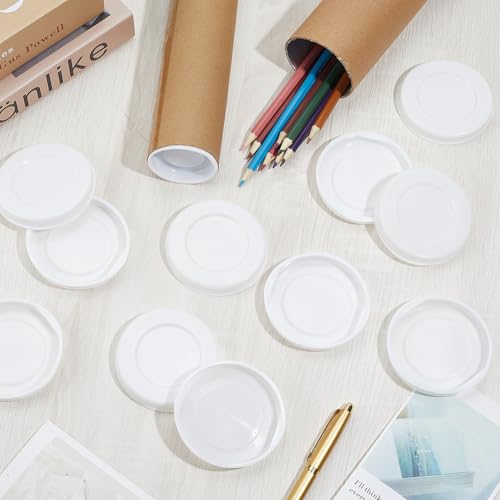 DELORIGIN 3 Inch Mailing Tube End Caps 100-Pack White Plastic Sealing Caps