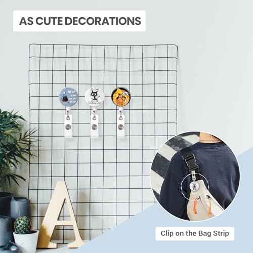 Nurse Badge Reel, Funny ID Badge Clip, Cute Badge Holder, This is Fine Cat Badge Reels Retractable, Office Lanyard Accessories, Nursing Student Gifts