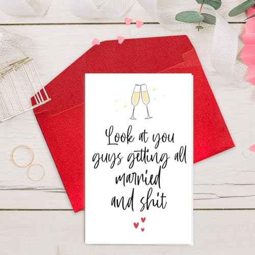 NewEleven Wedding Gifts For Couples 2025 - Funny Wedding Card For Bride And Groom, Newly Wed Gifts For Couple - Meaningful Present From Friend And Family - Greeting Card
