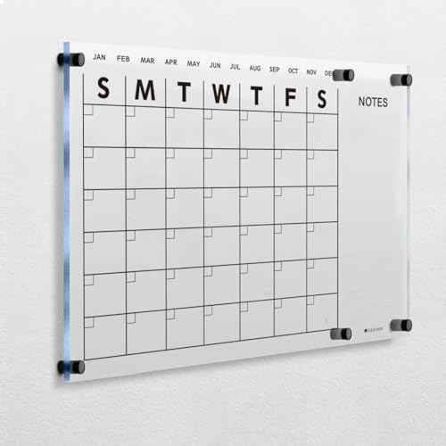 Acrylic Dry Erase Calendar for Wall 23¡±x16¡° Clear Acrylic Wall Calendar White Board Calendar Home Office