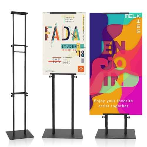 Poster Stand for Display - Double Sided Banner Board Holder w/ Non-Slip Heavy Duty Base, Adjustable Height Up to 80 inch, Standing Sign Holder for Foam Display (1 Pack)