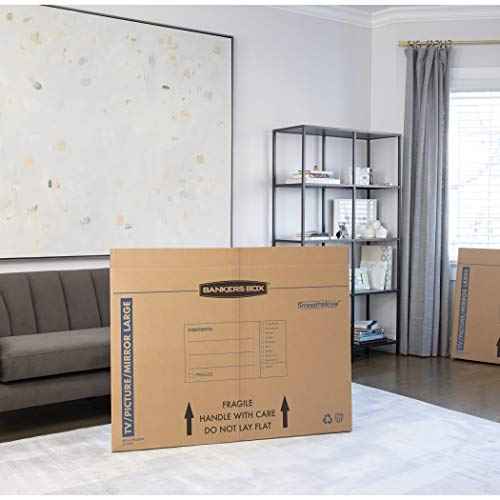 Bankers Box Large - up to 55" TV/Picture/Mirror - Moving Box 4 Pack, 48-in x 4-in x 33-in (7711301)