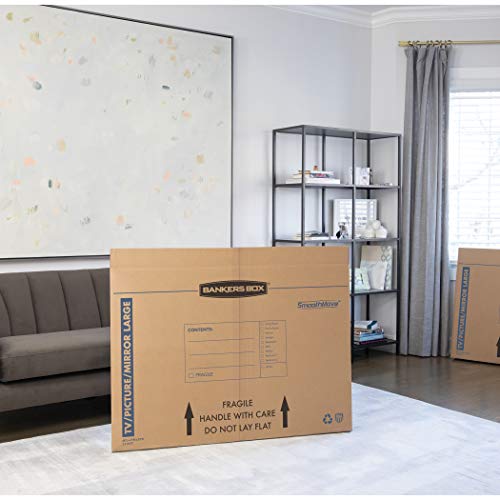 Bankers Box Large 4-Pack Moving Boxes for 55" TV, Pictures & Mirrors