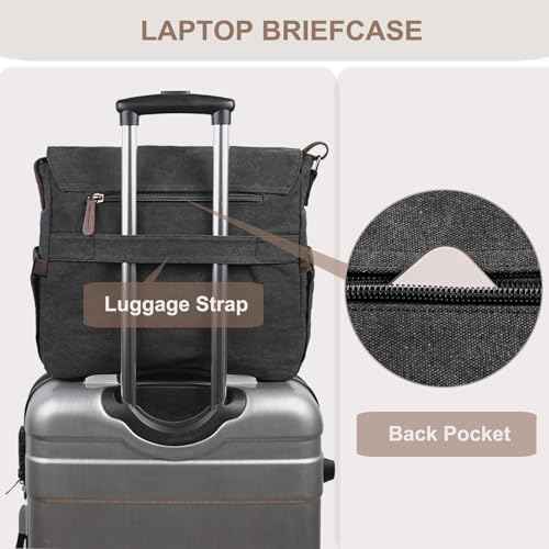 Canvas Messenger Bag for Men Women,Travel Satchel Shoulder bag 15.6 Inch Laptop Bag briefcase Business