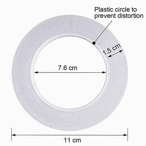 Thin Double Sided Tape for Craft,Card Making,Gift,Scrapbooking and Office School Stationery Supplies,Tear-by-Hand, Paper Backing (4Rolls,1/2 Inch x 32 Yards Per Roll)