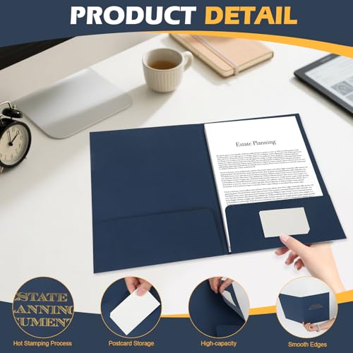 30Pcs Blue Estate Planning Documents Pocket Folders 9x12inch Estate Planning Portfolio Estate Planning Documents Estate Planning Organizer,Real Estate Folders for Legal Professionals