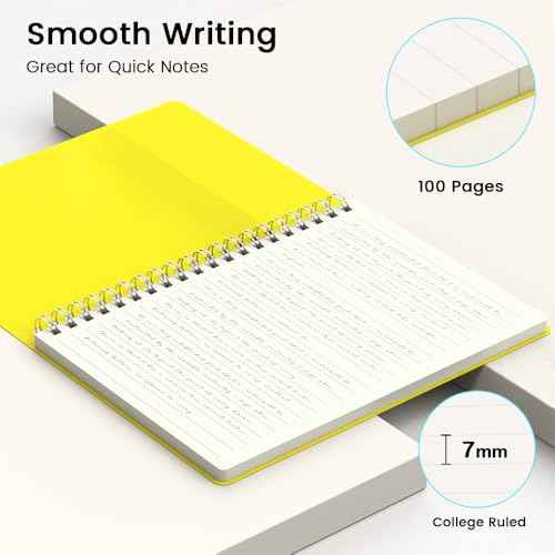 Spiral Journal Notebook - 2 Pack Small Size, Lined Journals for Writing, Journaling, Note Pad, Diary, Work & School, Men & Women (Black, 5x7)