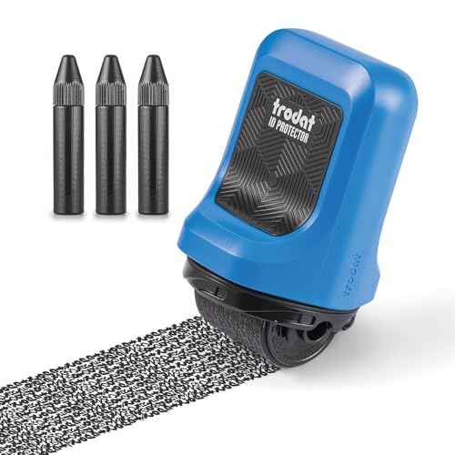 Trodat ID Protector Ink Roller ? Identity Theft Protection Roller Stamp ? incl. 3 Bonus Refill Inks