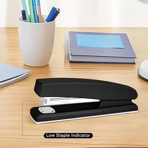 Muxdilu Black 25-Sheet Capacity Desktop Stapler with Staples & Remover