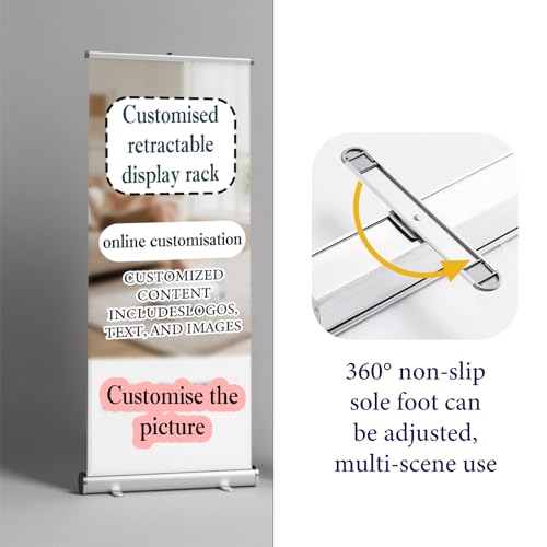 Personalized Retractable Banner Stand - Portable Trade Show Display with Adjustable Height