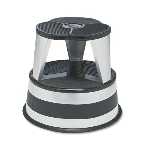Cramer Rolling Step Stool with Locking Wheels, 350 lb Capacity - Silvertone