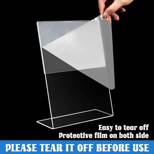 Laerjin 16 Pack Acrylic Sign Holder 8.5 X 11, L Shape Slanted Back Clear Acrylic Frames, Plastic Table Sign Holder for Office, Events, School, Shop, Trade Suppliers