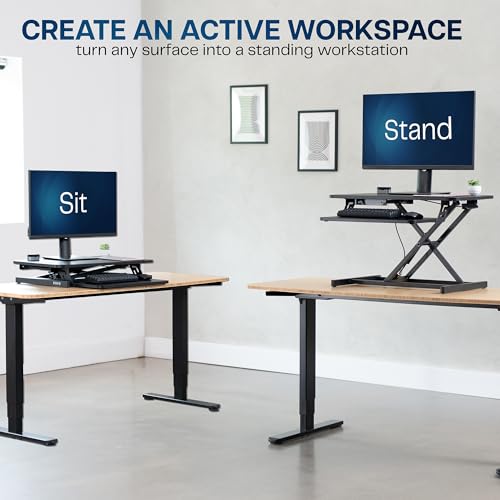 VIVO Black 28-Inch Standing Desk Converter, DESK-V028S - Adjustable Sit-Stand Workspace