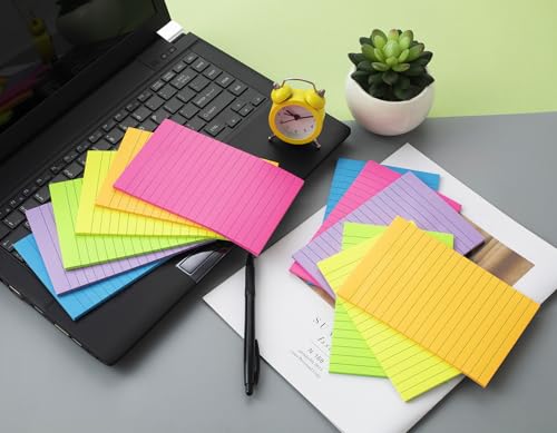 12 Pack Large 4x6 Bright Line Sticky Notes - Strong Adhesive Office & School Notepads