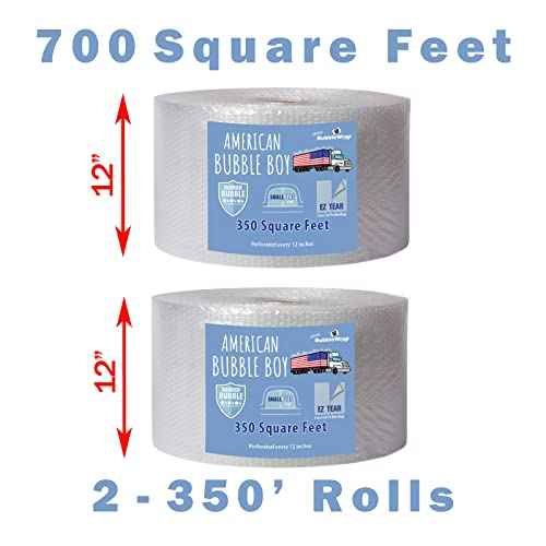 American Bubble Boy Small Plus Bubble, 700 Square feet, 12" Wide, Perforated Every 12", Original Grade