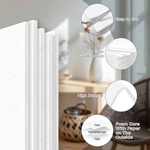 Golden State Art, White Foam Boards 12 Pack 9x12 Foam Core Board, 1/8" Thick Acid Free Foam Poster Board for Modeling, Billboard, Projects, Paintings and Display
