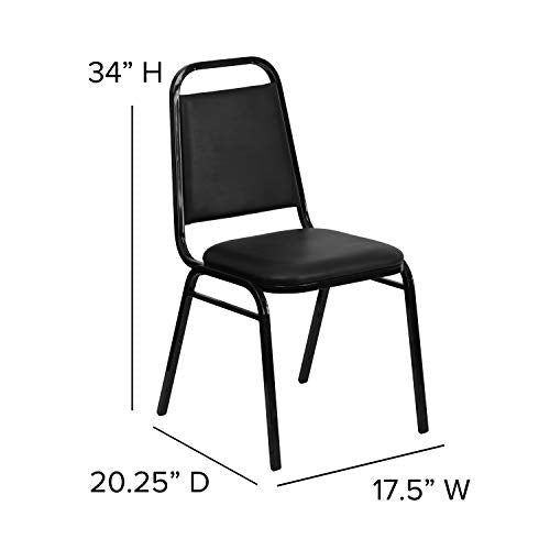 Flash Furniture Hercules Vinyl Banquet Chair Set of 4 - Black