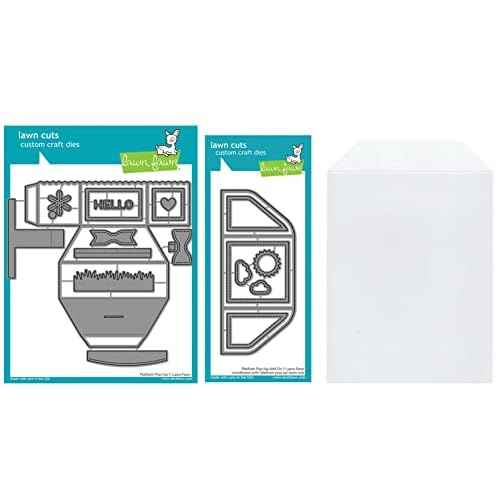 Lawn Fawn Platform Pop-Up Interactive Die and Add-on Die (LF2792 LF2793) Plus 1 Die Storage Envelope, Bundle of 3 Items