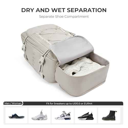 CLUCI Travel Backpack 30L, Waterproof Laptop Backpack Fits 17.3 Inch Laptop, Carry On Backpack with shoe compartment, Durable Expandable Gym, Large Hiking Backpack for Men Women£¨White£©