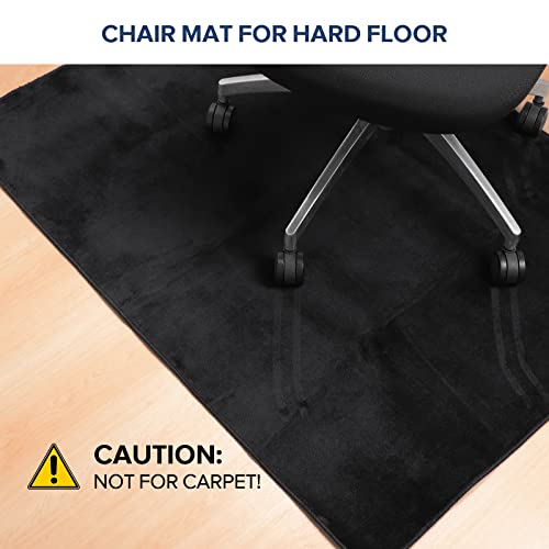 Office Chair Mat, 75" x 60" Large Chair Mat for Hard Floors, Flannel Fabric Area Rug for Hard Surface, Floor Protector Under Desk Mat for Home Office (Black)