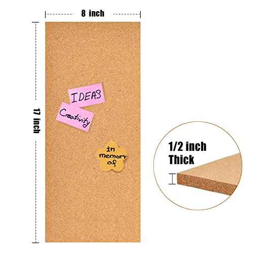 17x8 Corkboard Tiles Bulletin Board, 1/2" Thick Self-Adhesive Cork Boards for Walls, Cork Tiles Vision Board for Home, Office, School, Bulletin Board Decorations(12mm,1pc)